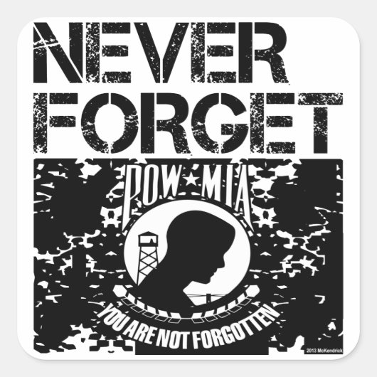 POW MIA nooit vergeten Vierkante Sticker (Voorkant)