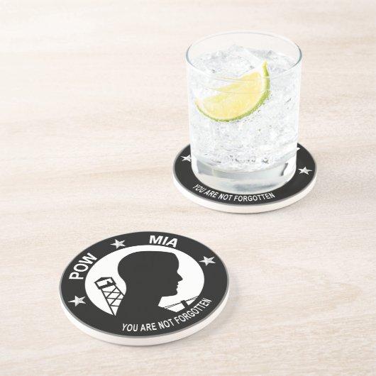 POW MIA-Onderzetters Zandsteen Onderzetter (Zijkant)