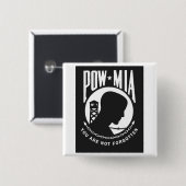 POW MIA Pin Back-Button Vierkante Button 5,1 Cm (Voorkant /achterkant)