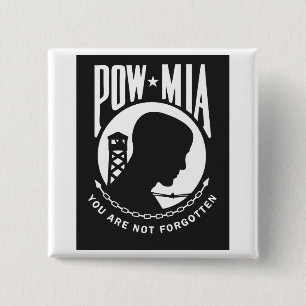 POW MIA Pin Back-Button Vierkante Button 5,1 Cm