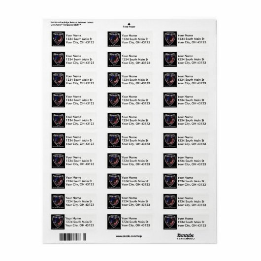 POW/MIA-retouradreslabels Etiket (Full Sheet)