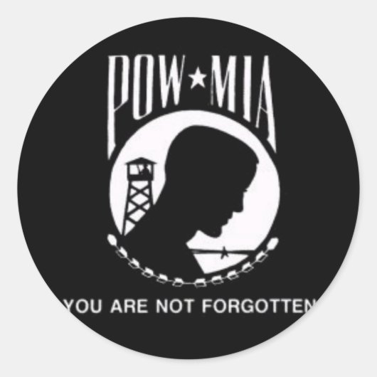 POW MIA RONDE STICKER (Voorkant)