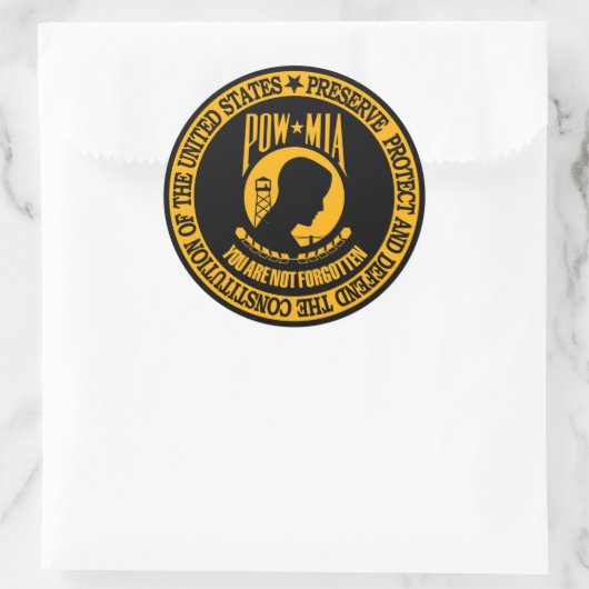 POW-MIA RONDE STICKER (Tas)