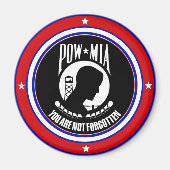 POW MIA - ROOD WIT EN BLAUW MAGNEET (Voorkant)