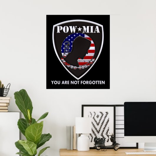 POW MIA - Schild Poster (Thuiskantoor)