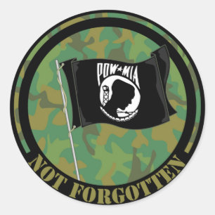 POW MIA-stickers Ronde Sticker
