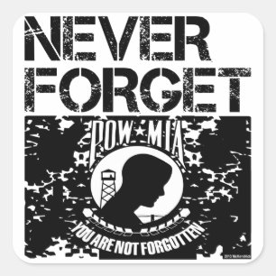 POW MIA vergeet nooit Vierkante Sticker