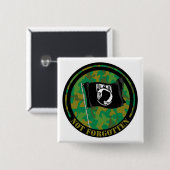 POW MIA VIERKANTE BUTTON 5,1 CM (Voorkant /achterkant)