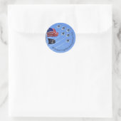 POW MIA Vlag, Amerikaanse vlag & De Dondervogels Ronde Sticker (Tas)