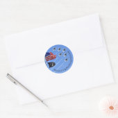 POW MIA Vlag, Amerikaanse vlag & De Dondervogels Ronde Sticker (Envelop)