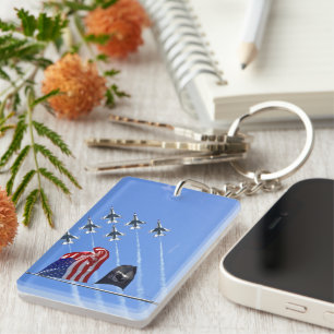 POW MIA-vlag met USA-vlag & The Thunderbirds Sleutelhanger