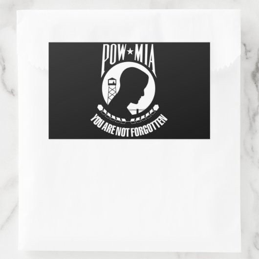 POW MIA-vlag Rechthoekige Sticker (Tas)