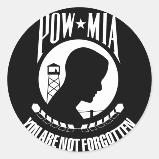 POW*MIA-vlag Ronde Sticker (Voorkant)