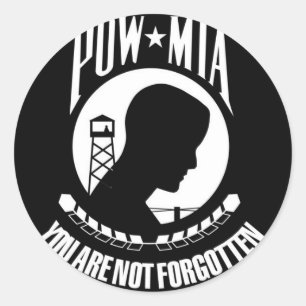 POW-MIA-vlag Ronde Sticker