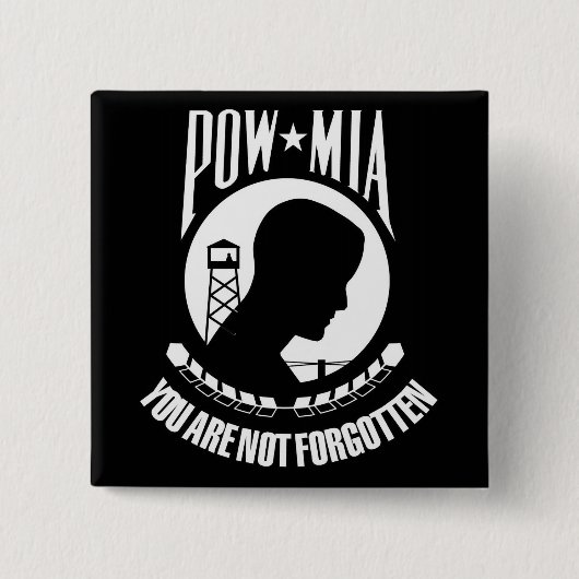 POW-MIA-vlag Vierkante Button 5,1 Cm (Voorkant)