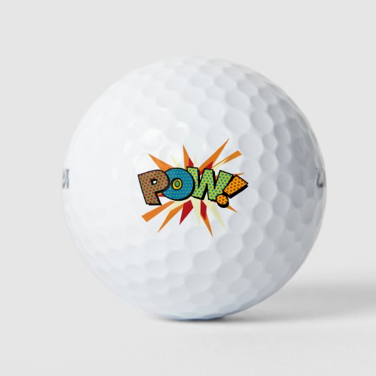 POW Moderne Pret Retro Stripboek Golfballen (Voorkant)