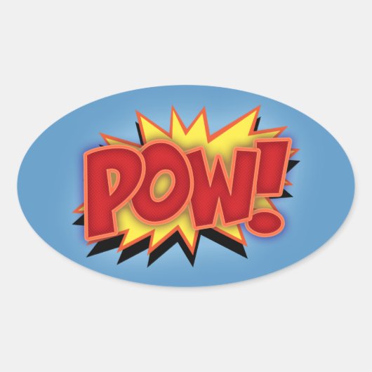 Pow! Ovale Sticker (Voorkant)