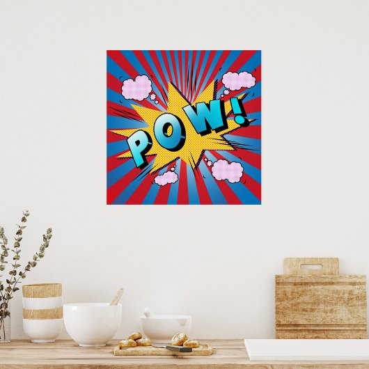 Pow Pop Art Comics Typography Poster (Keuken)
