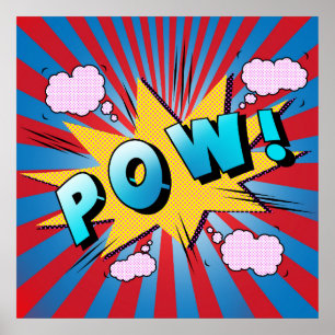 Pow Pop Art Comics Typography Poster