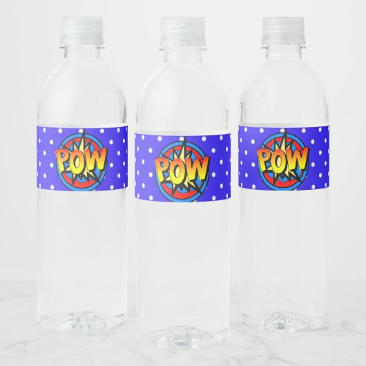 Pow Pop Art Superpower Water Fleslabel Waterfles Etiket (Flessen)