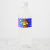 Pow Pop Art Superpower Water Fleslabel Waterfles Etiket (Voorkant)