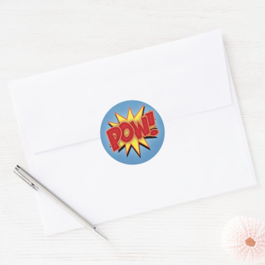 Pow! Ronde Sticker (Envelop)