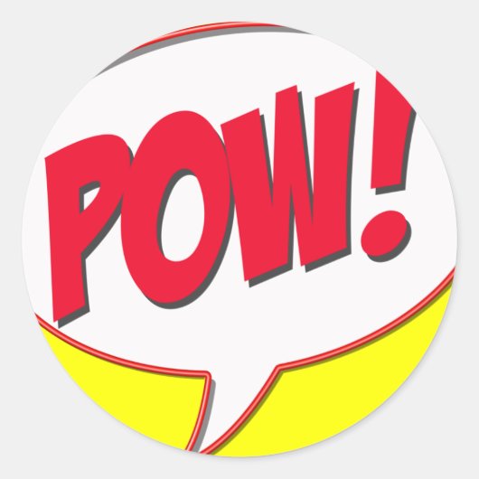 Pow! Ronde Sticker (Voorkant)