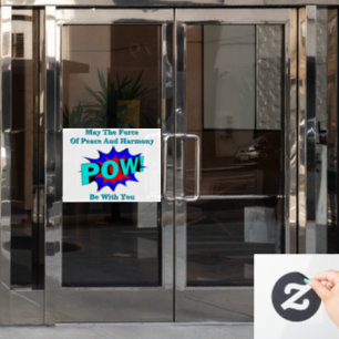 POW! Rust en harmonie venster vastklampen Raamsticker
