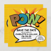 POW Save the Date Leuk Retro Strip Pop Art (Voorkant / Achterkant)