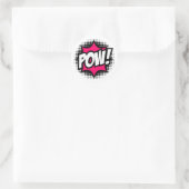 POW! Stripboekstijl Ronde Sticker (Tas)