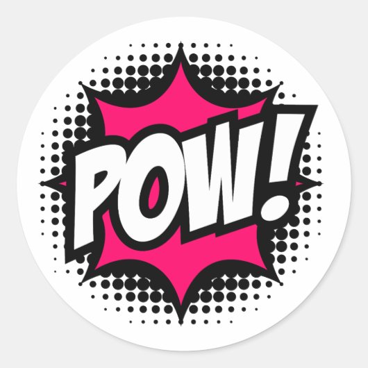 POW! Stripboekstijl Ronde Sticker (Voorkant)