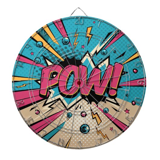 Pow stripverhaal dartbord (Voorkant)