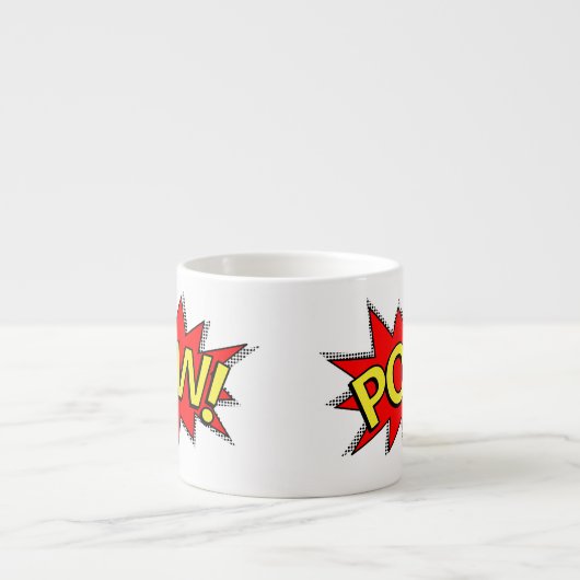 POW! - Superheld Comic Book Red/Yellow Bubble Espresso Kop (Voorkant)