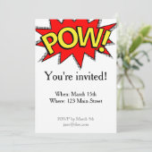 POW! - Superheld Comic Book Red/Yellow Bubble Kaart (Staand voorkant)
