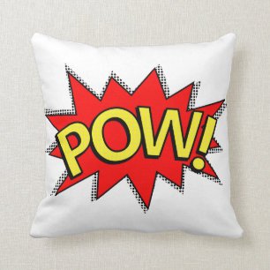 POW! - Superheld Comic Book Red/Yellow Bubble Kussen