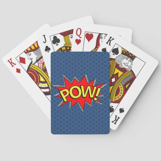 POW! - Superheld Comic Book Red/Yellow Bubble Pokerkaarten (Achterkant)