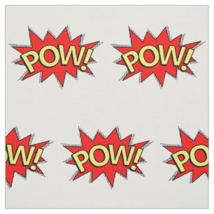 POW! - Superheld Comic Book Red/Yellow Bubble Stof
