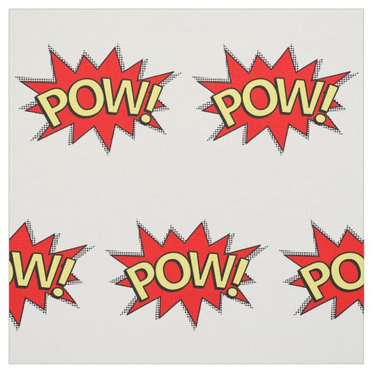 POW! - Superheld Comic Book Red/Yellow Bubble Stof (Swatch)