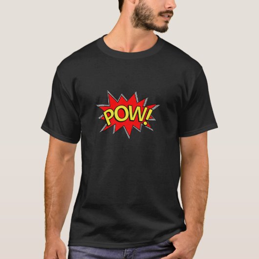 POW! - Superheld Comic Book Red/Yellow Bubble T-shirt (Voorkant)