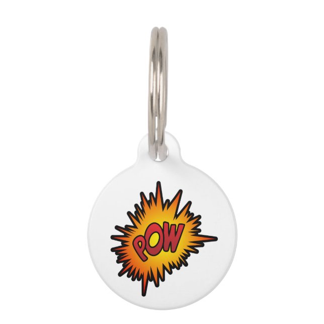 Pow Superheld Fight Huisdierpenning (Voorkant)