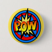 Pow Superhero Cartoon Button (Voorkant)