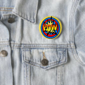 Pow Superhero Cartoon Button (In situ)
