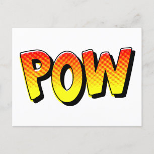 POW typografie komische pop kunst Briefkaart