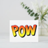POW typografie komische pop kunst Briefkaart (Staand voorkant)