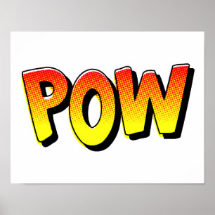 POW typografie komische pop kunst Poster