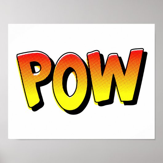POW typografie komische pop kunst Poster (Voorkant)