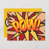 POW Uw Bericht Spraak Bubble Fun Retro Aankondigingskaart (Voorkant / Achterkant)