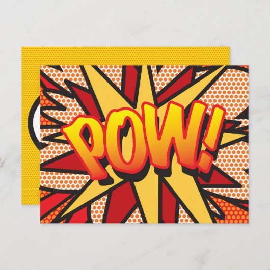 POW Uw Bericht Spraak Bubble Fun Retro Aankondigingskaart (Voorkant / Achterkant)