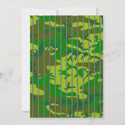 POW, War Threaded Escape Room, Birthday Party Kaart (Achterkant)