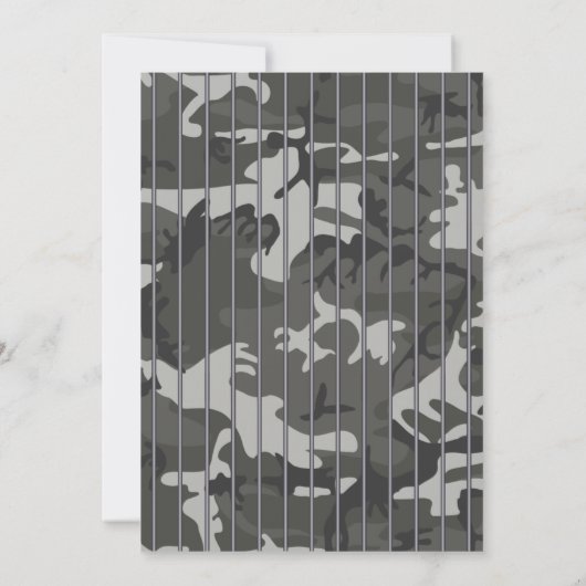 POW, War Threaded Escape Room, Birthday Party Kaart (Achterkant)